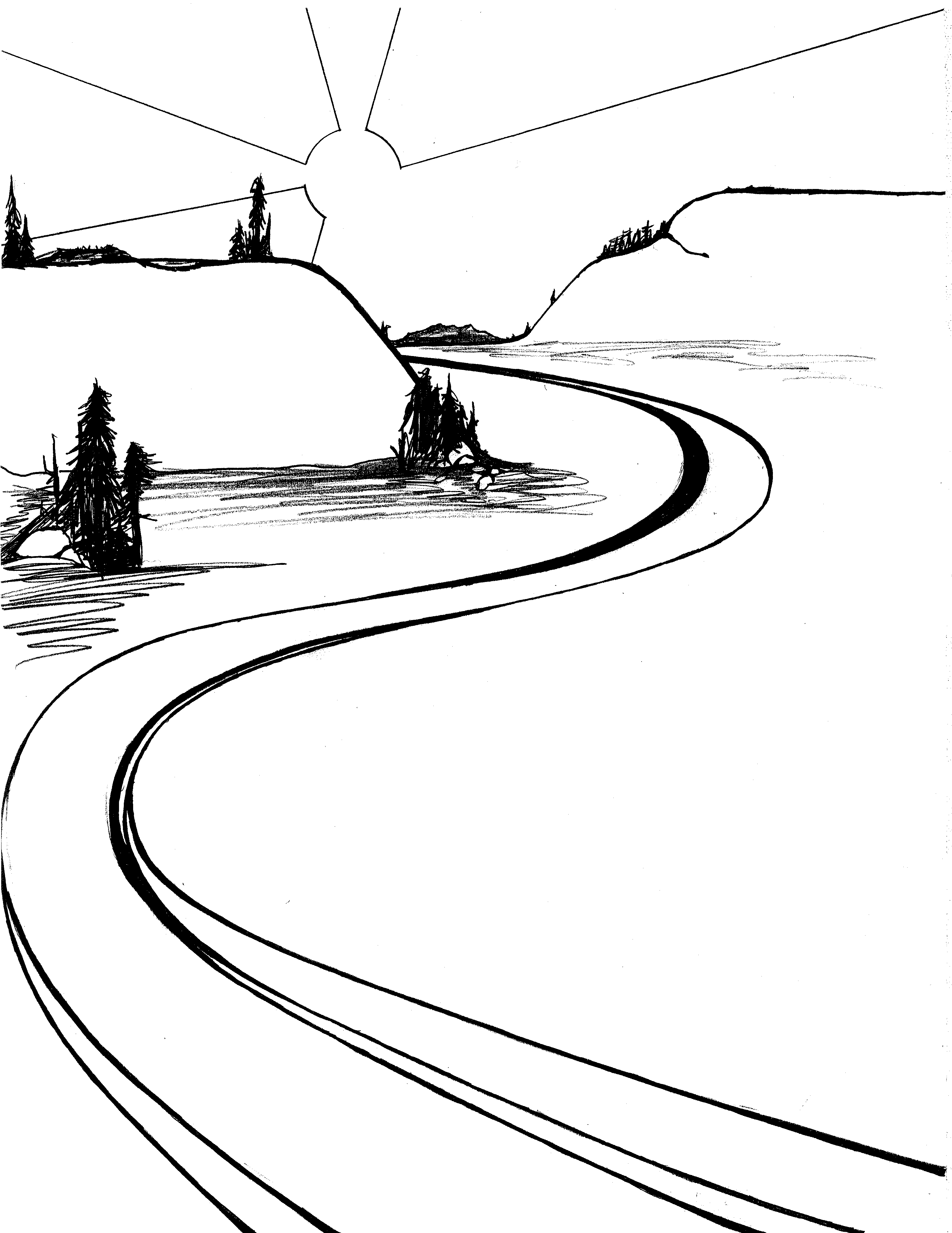 River black and white clipart - ClipartFox