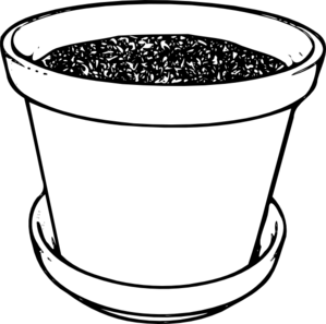 Clipart outline of a flower pot