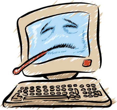Stock Illustration - Sick Computer