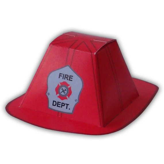 Firefighter Helmet Gift Box Favor Party Printable by favormakers