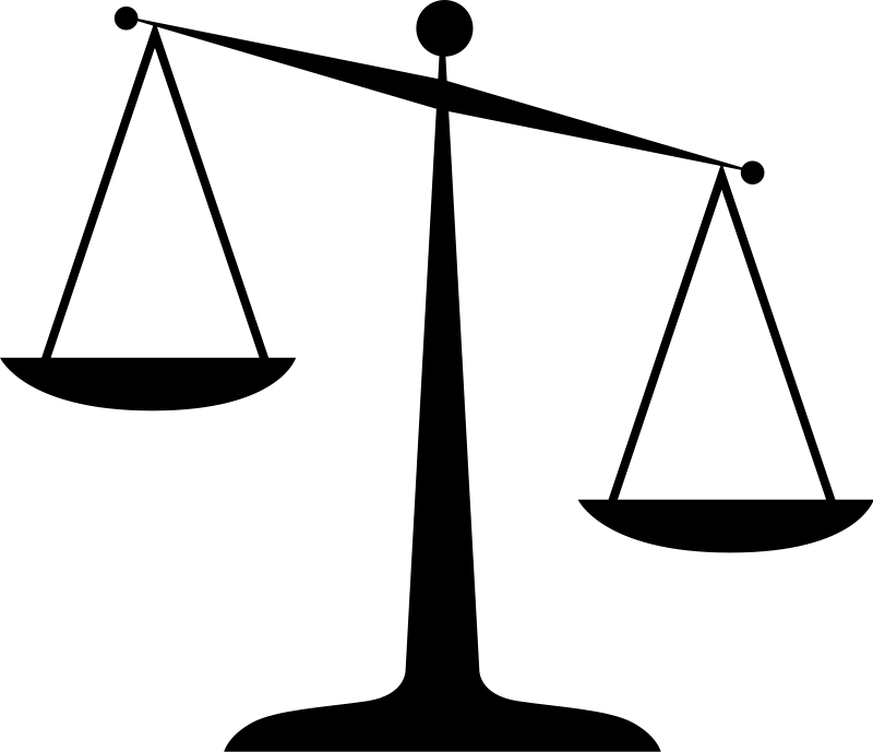 Balanced scales clipart