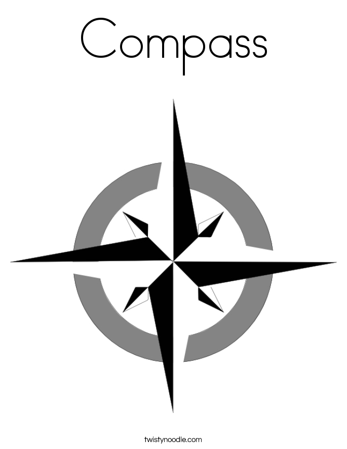 Compass Coloring Page - Twisty Noodle