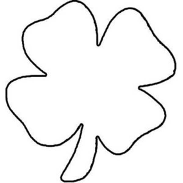 Childrens Drawing of Four-Leaf Clover Coloring Page | Color Luna