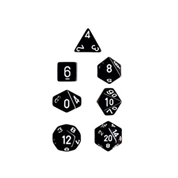 Amazon.com: Chessex Dice Polyhedral 7-Die Opaque Dice Set - Black ...