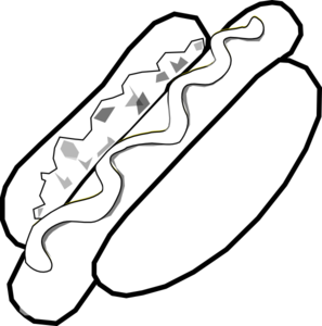 B&w Jumbo Hot Dog Clip Art - vector clip art online ...