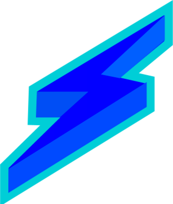 Blue Lightning Bolt Through Tornado Clipart