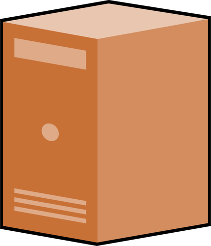 Brown computer box vector clip art | Public domain vectors