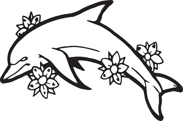 Best Dolphin Outline #9725 - Clipartion.com