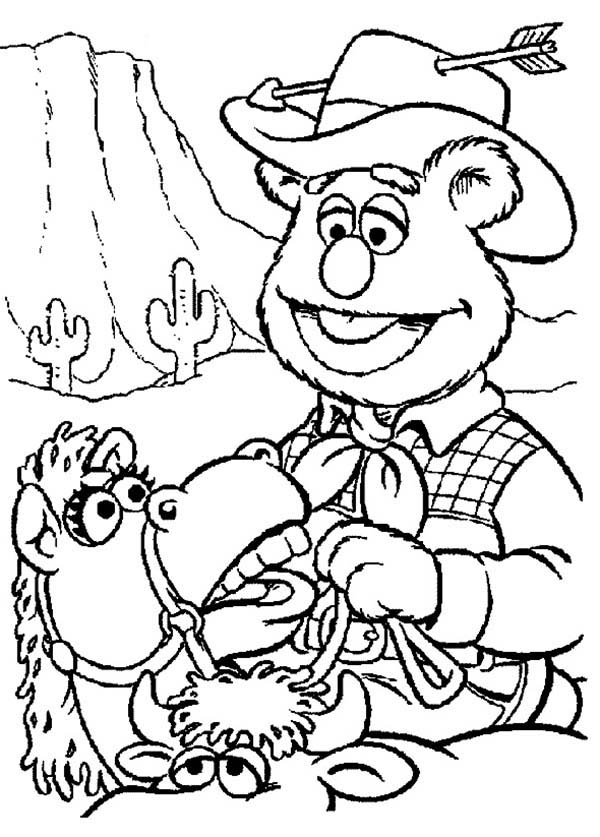 The Muppets Fozzie Bear Wild West Cowboy Coloring Pages: The ...