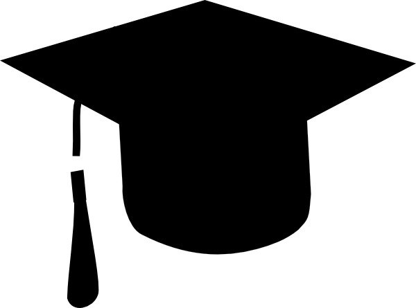 Graduation hat clipart black