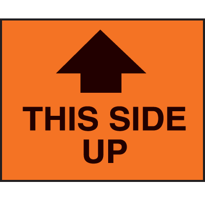 This Side Up Fluorescent Shipping Labels | Seton