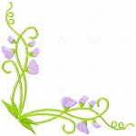 Corner Embroidery flowers border design HD