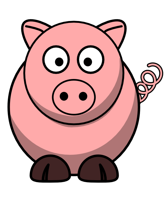 Clip Art: Pig Round Christmas Xmas Stuffed ...