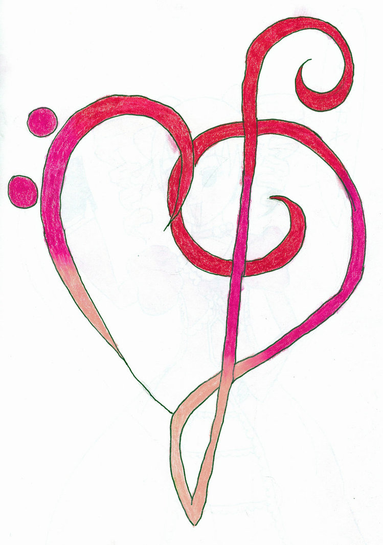 Treble Clef Heart Temporary Tattoo Music Tattoos By Custom on ...