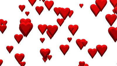 Floating hearts over white background - 890050 | Shutterstock Footage