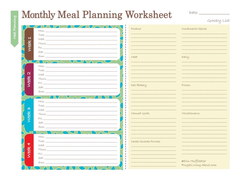 Free Printable Meal Planners