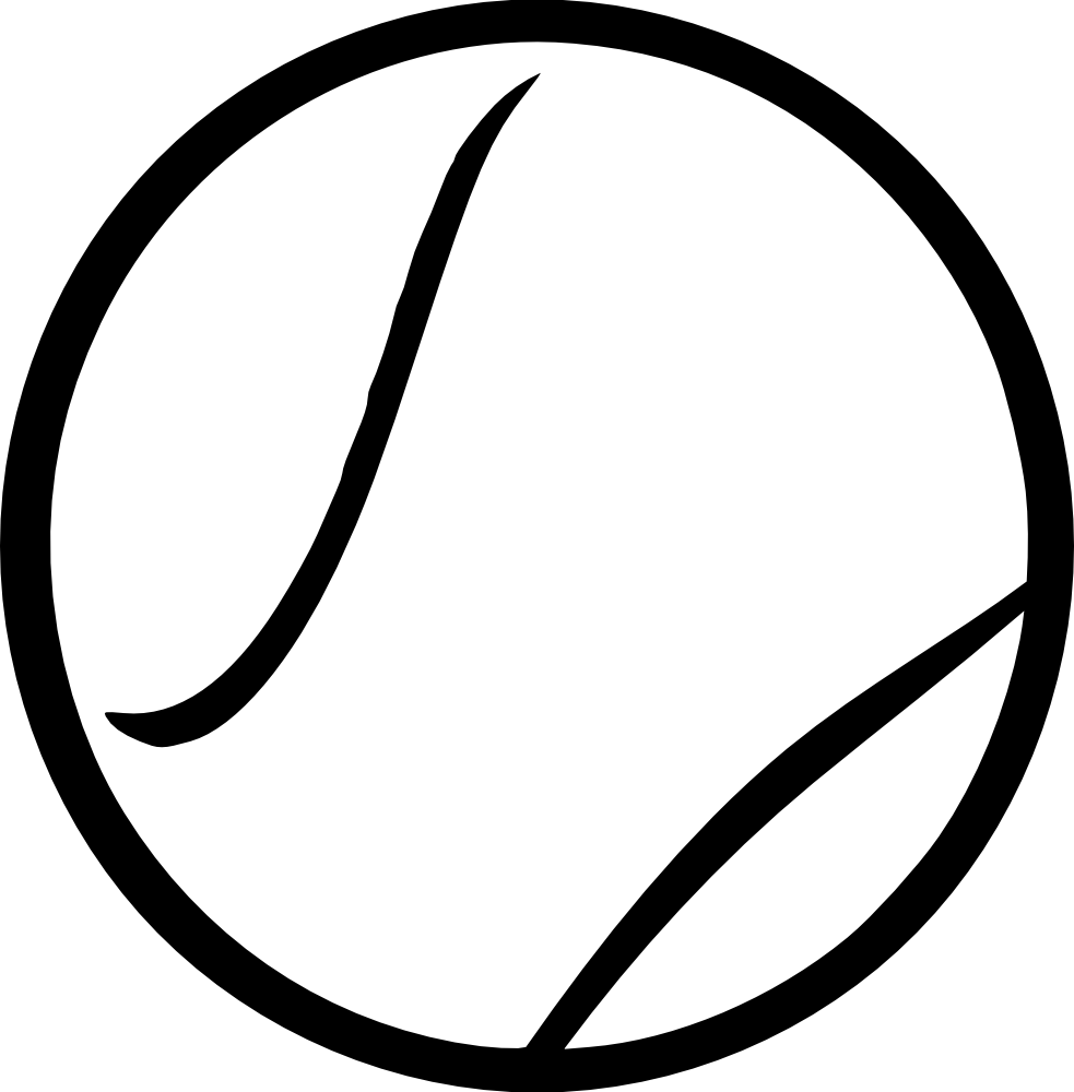 Tennis ball clipart black and white