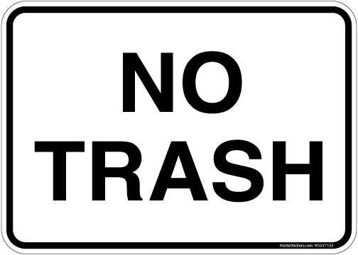 No Trash Container Decal