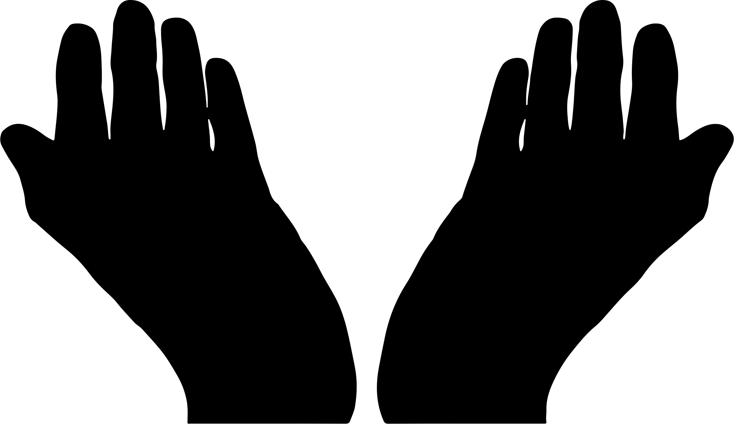 Praying hands silhouette clipart