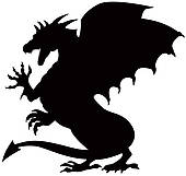 Flying Dragon Silhouette - Free Clipart Images