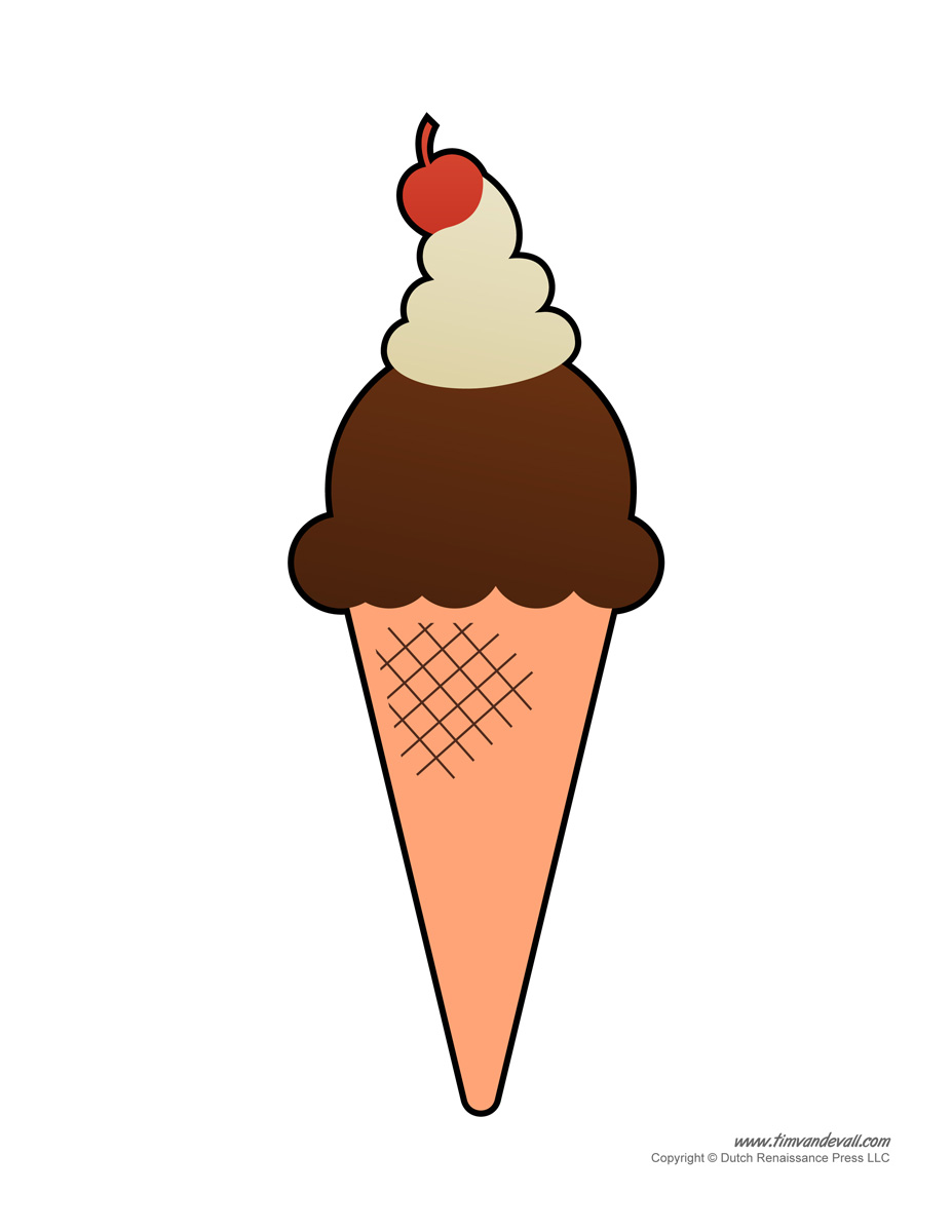 Ice Cream Templates and Coloring Pages for an Ice Cream Party