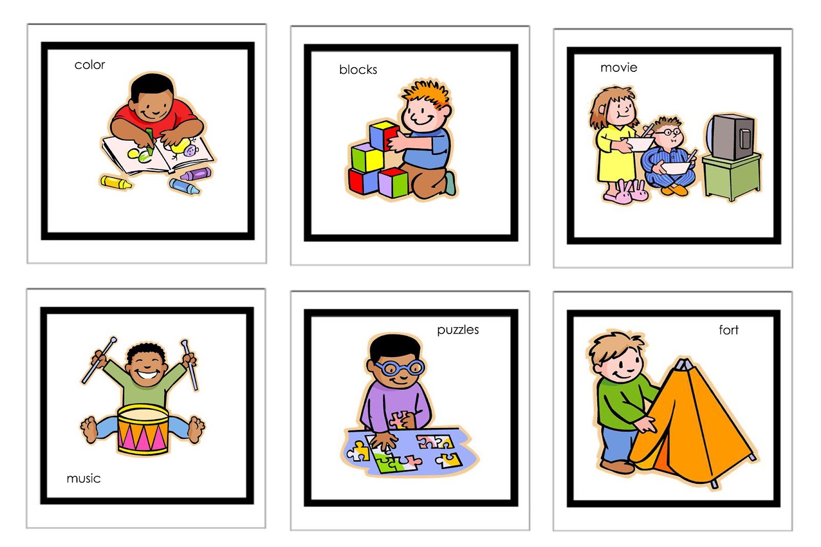Preschool schedule clipart