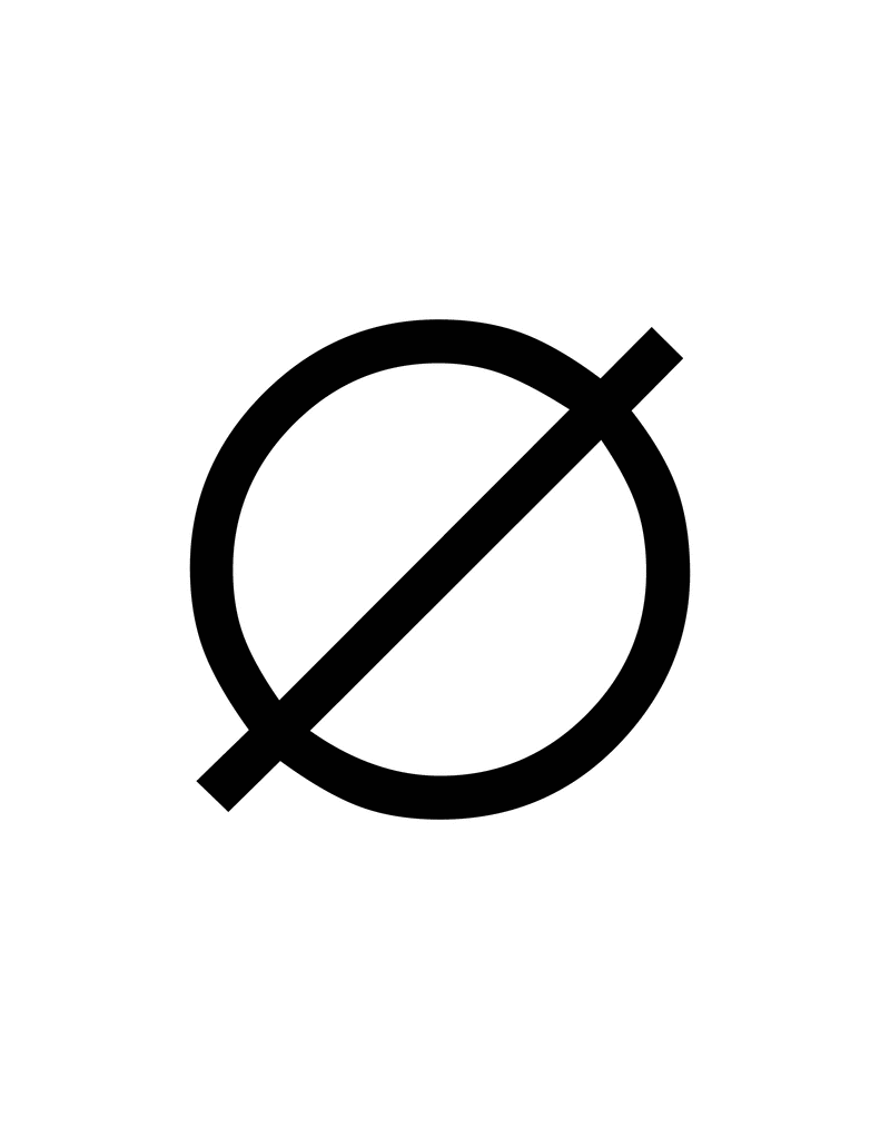 Flashcard of a math symbol for Null Set | ClipArt ETC