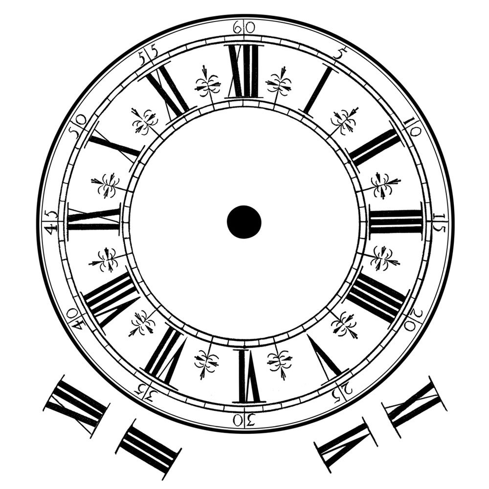Crafty Individuals CI-354 - 'Roman Numerals Clock Face' Art Rubber ...