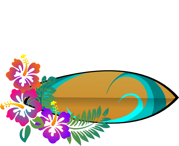 Surf Board Hibiscus clip art - vector clip art online, royalty ...