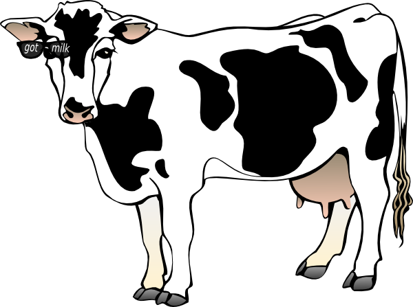 cartoon milking cow