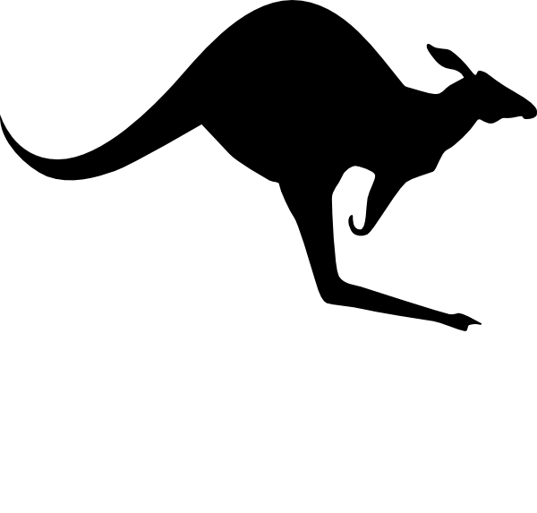 Solid Black Kangaroo Clip Art - vector clip art ...