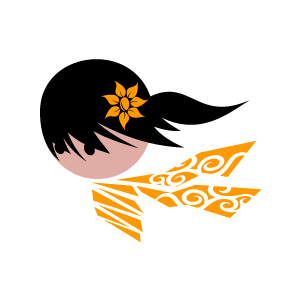 Flower Clipart - Green Flower in a Hair of a Girl with Black ...