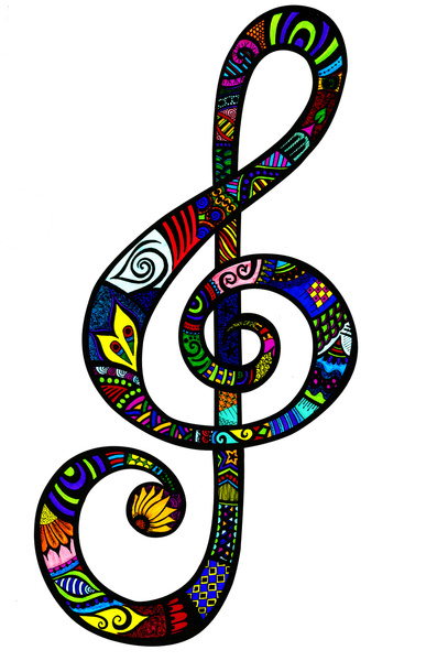 Treble Clef Zentangle Art Print by Wealie | Society6