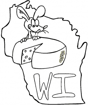 State Of Wisconsin coloring page | Super Coloring