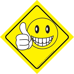 1 - Smiley face giving a "thumbs up", no wording. Auto Attitudes ...