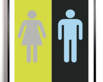 restrooms sign