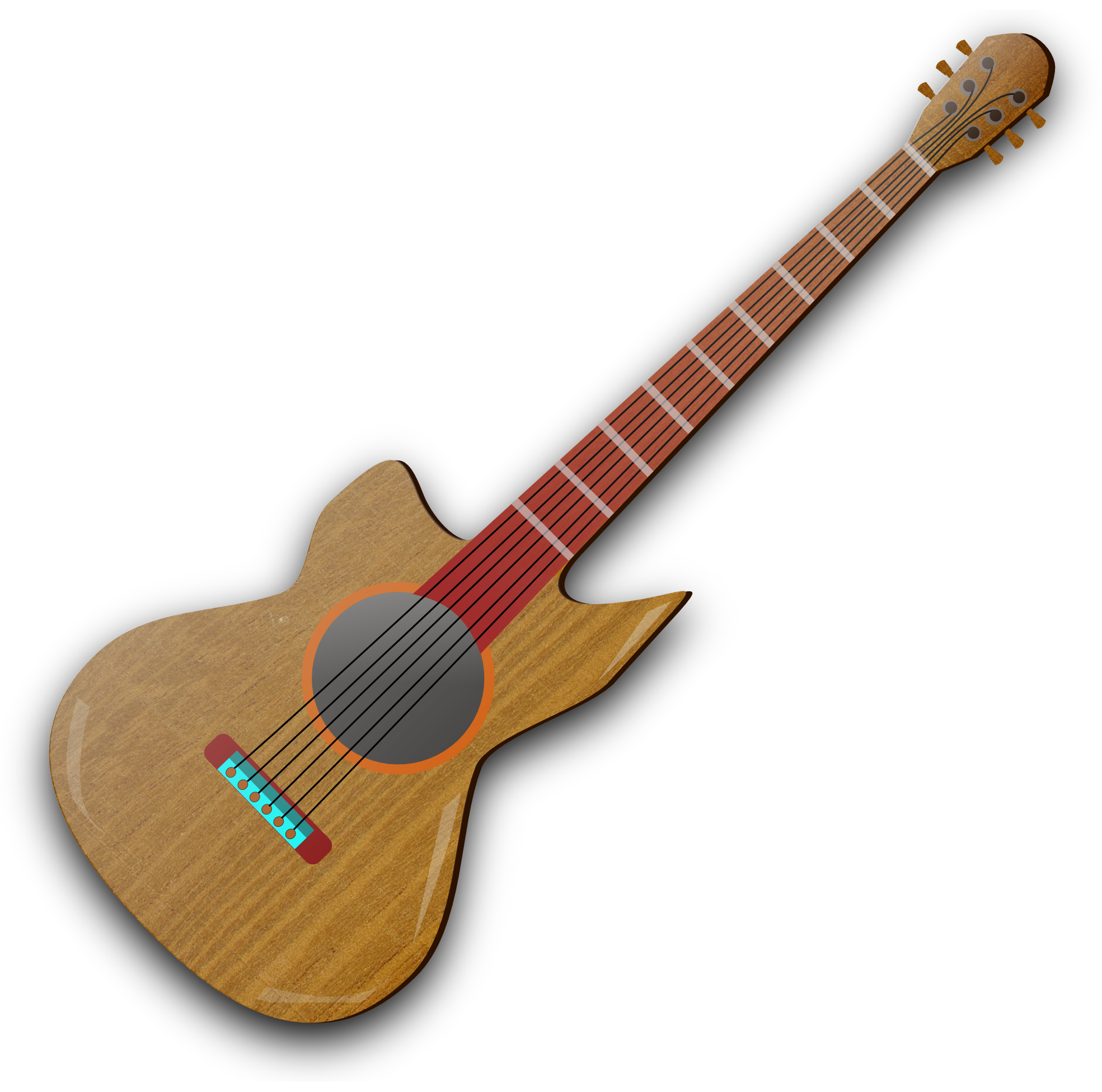 Clip Art: Guitar Christmas Xmas Music Art ...
