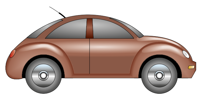 This brown car clip art which looks like a Beetle is free for personal or commercial use. You can use this clip art on your reports, magazines, e-books, newsletters, print ads, websites,