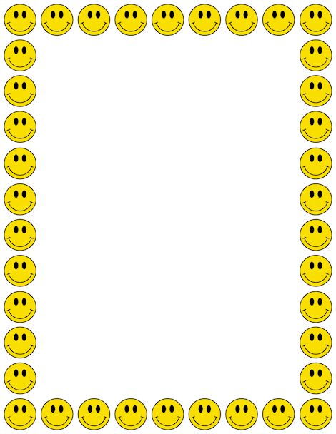 A smiley face page border. Free downloads at http://pageborders ...