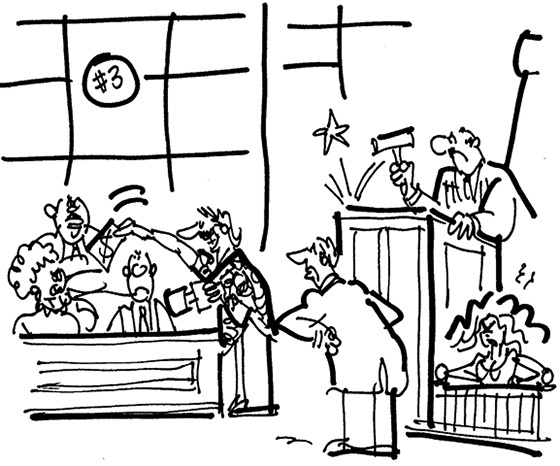 Courtroom Jury Cartoon