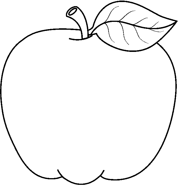 Apple Black And White Clipart
