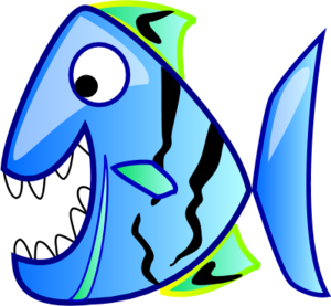 fish smiling funny cartoon - vector Clip Art