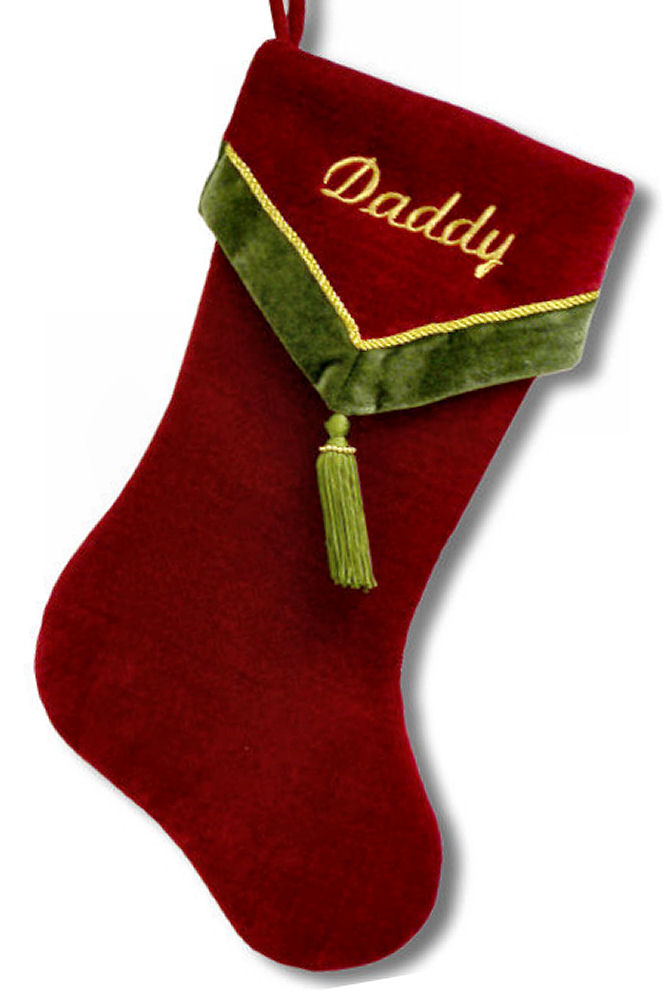Designer Silver & Black Embroidered Christmas Stockings - Sold Out