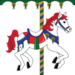 Carousel Horse Clipart Image - Colorful carousel horse on a merry ...