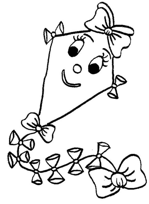 Kite clipart black and white