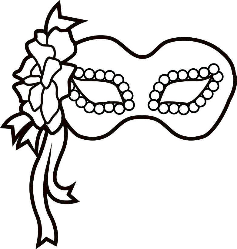 Mardi Gras Black And White Clipart