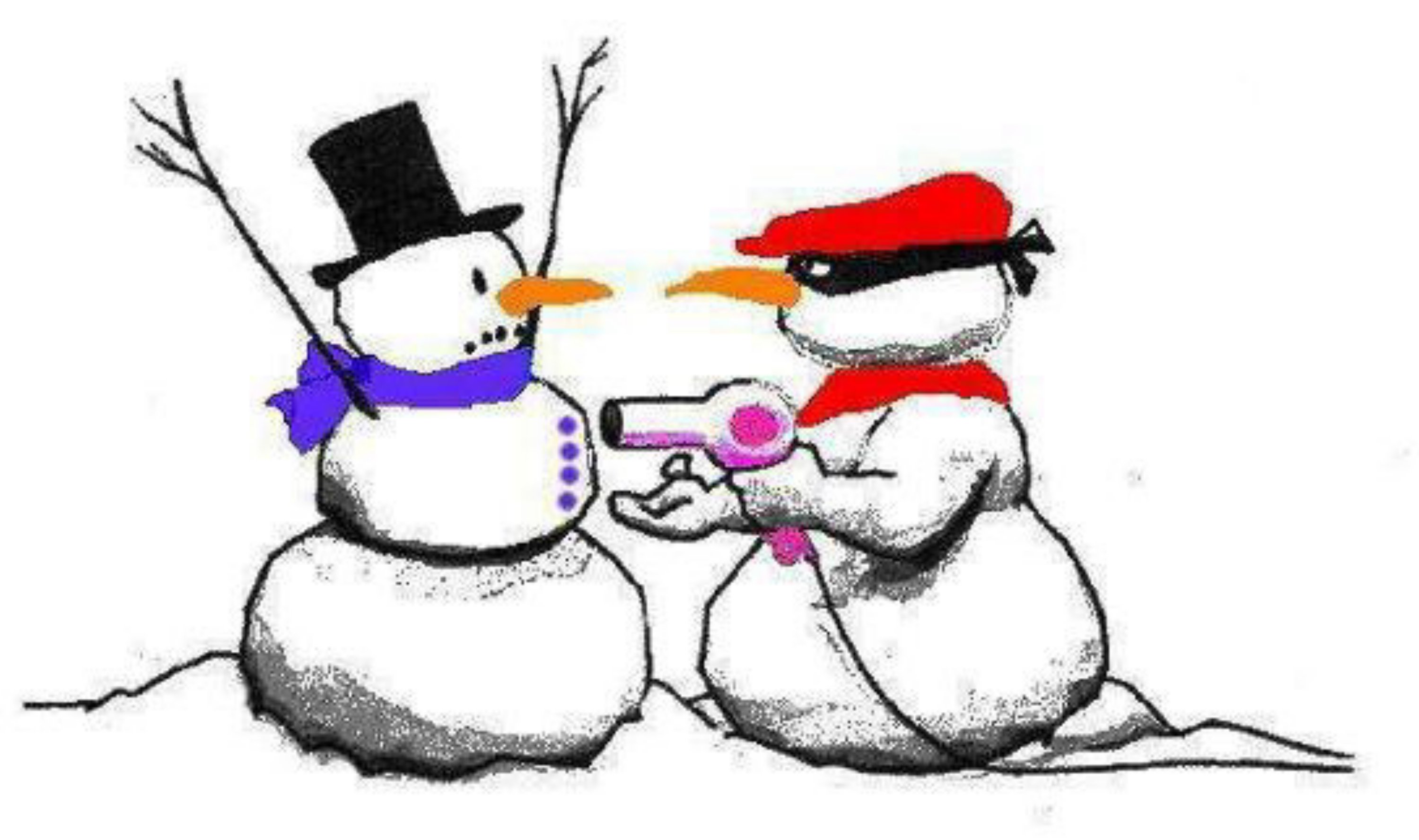 Snow man funny clipart