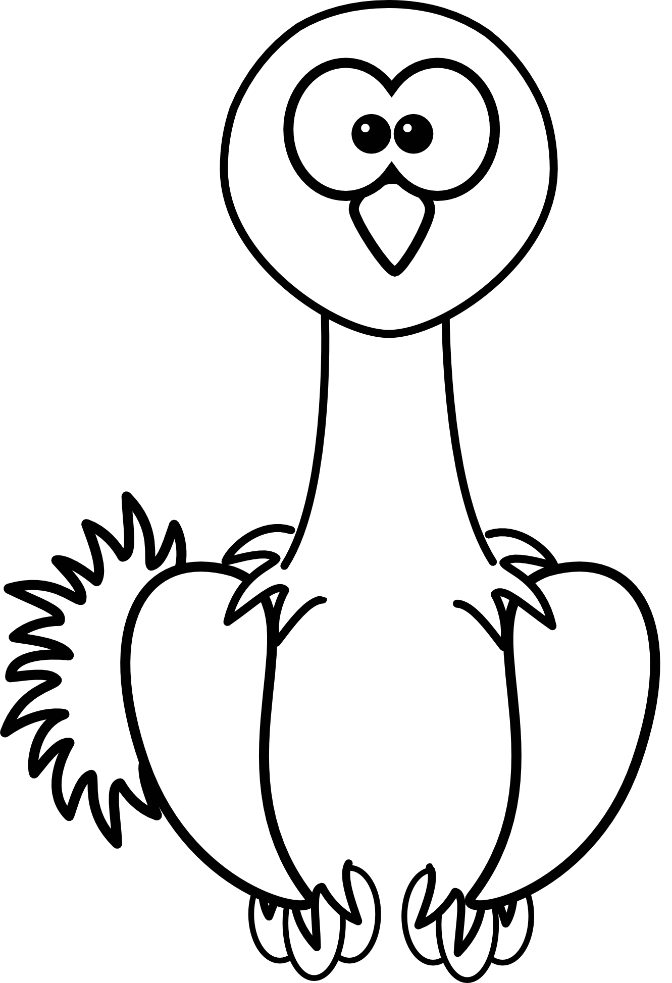 StudioFibonacci Cartoon ostrich black white line ...