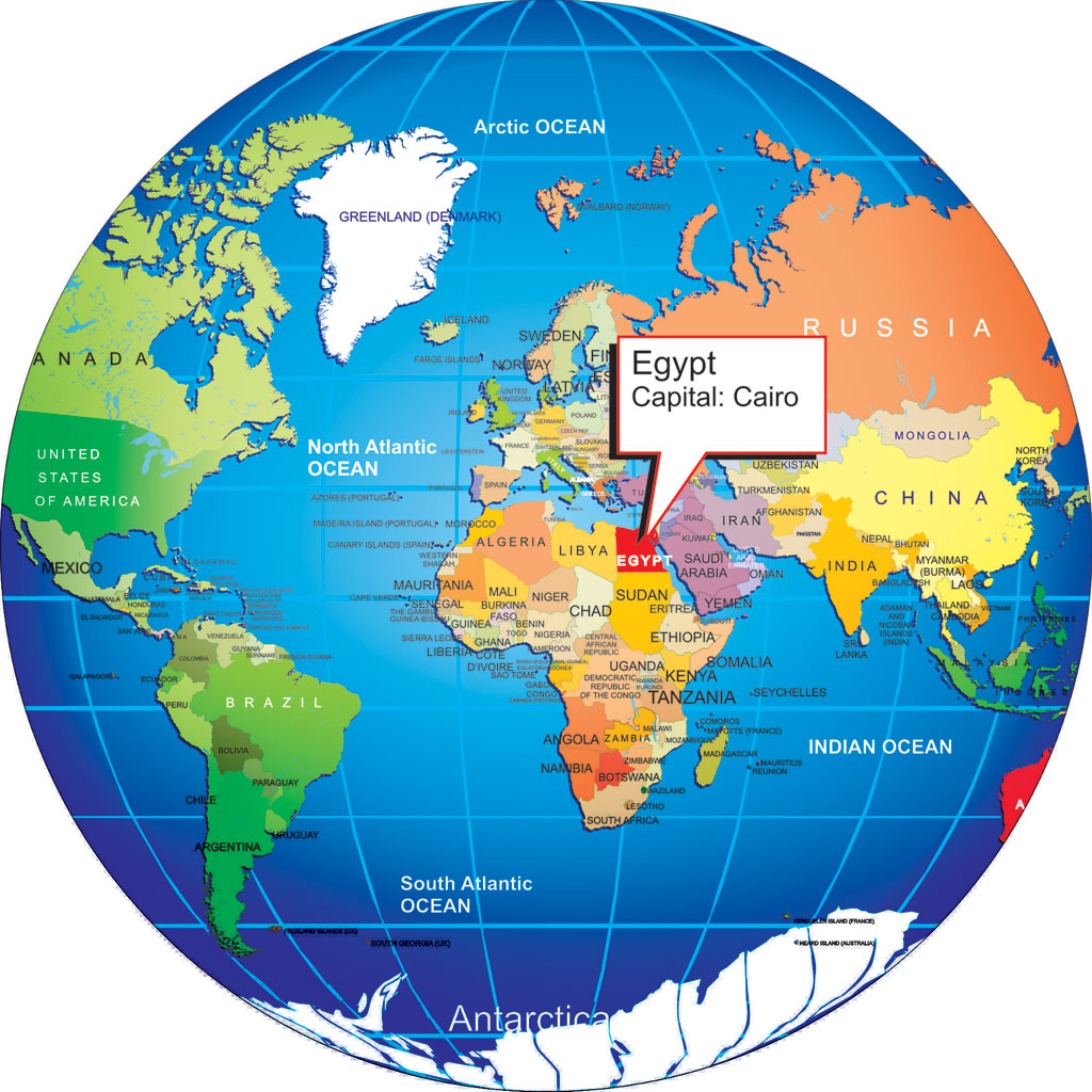 Where is Egypt? world globe