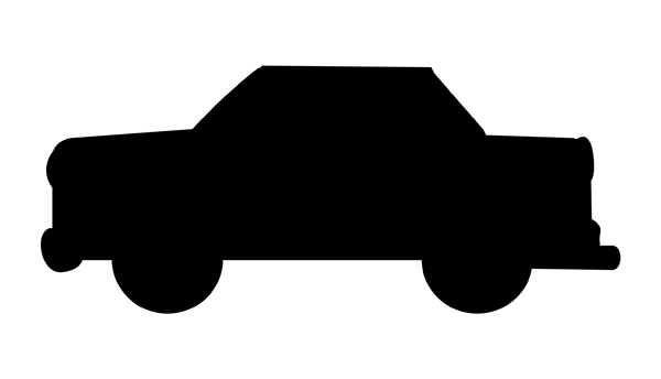 Black &amp; White Symbol of an Auto - Free Clip Art